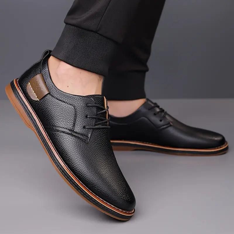 Men's Derby Party Lace Up Casual Shoes (Black)