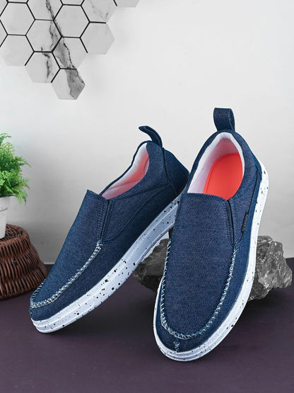 Men's Canvas Slip On Shoes (Blue)