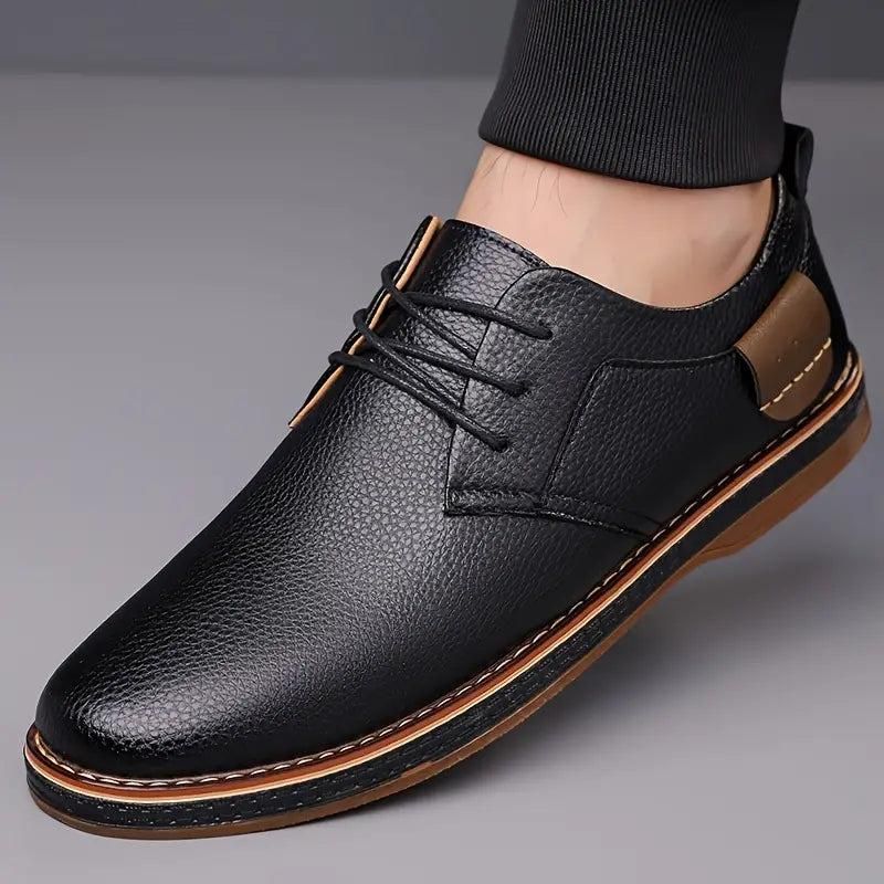 Men's Derby Party Lace Up Casual Shoes (Black)