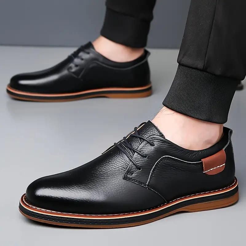 Men's Derby Party Lace Up Casual Shoes (Black)