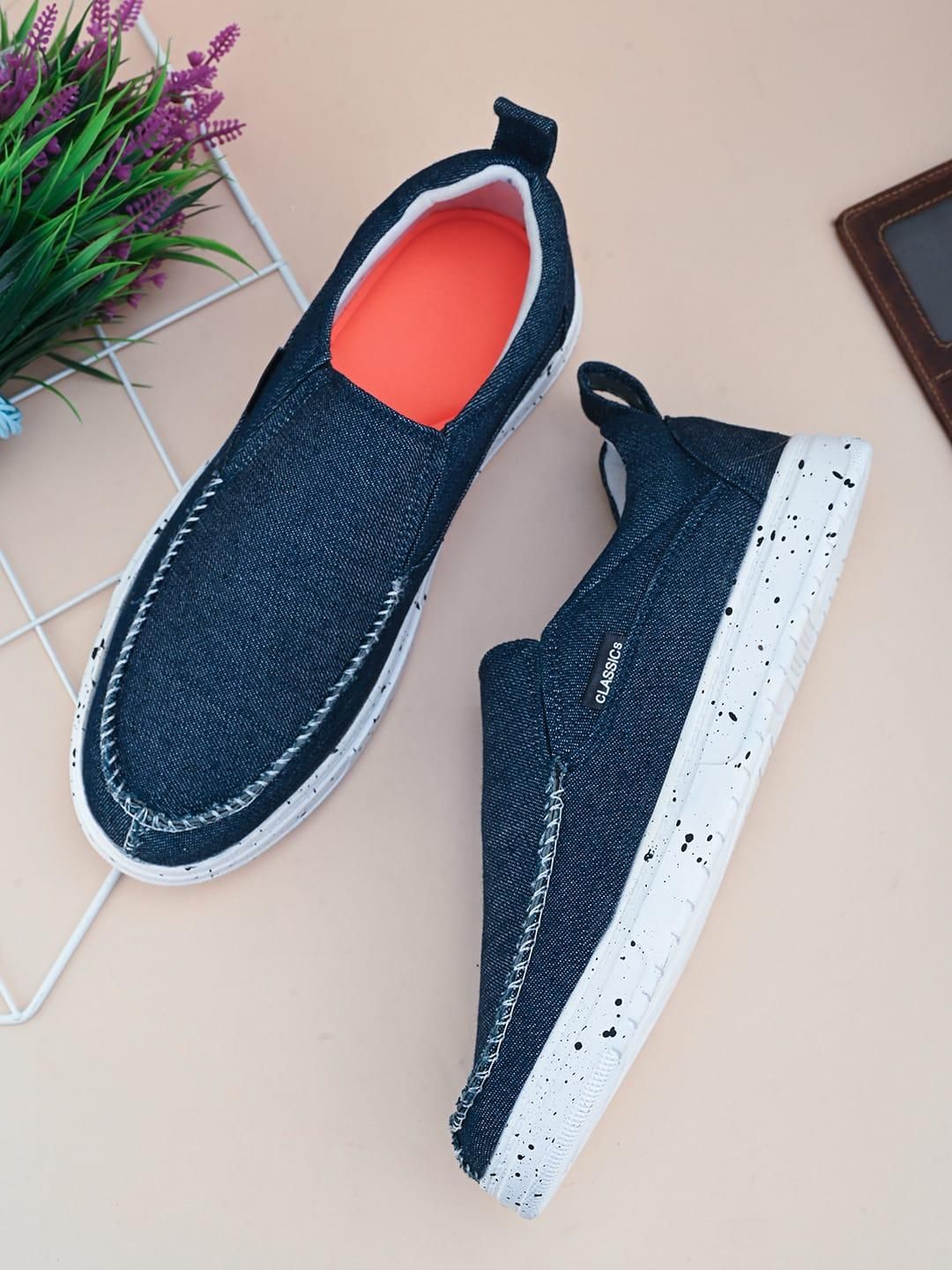 Men's Canvas Slip On Shoes (Blue)